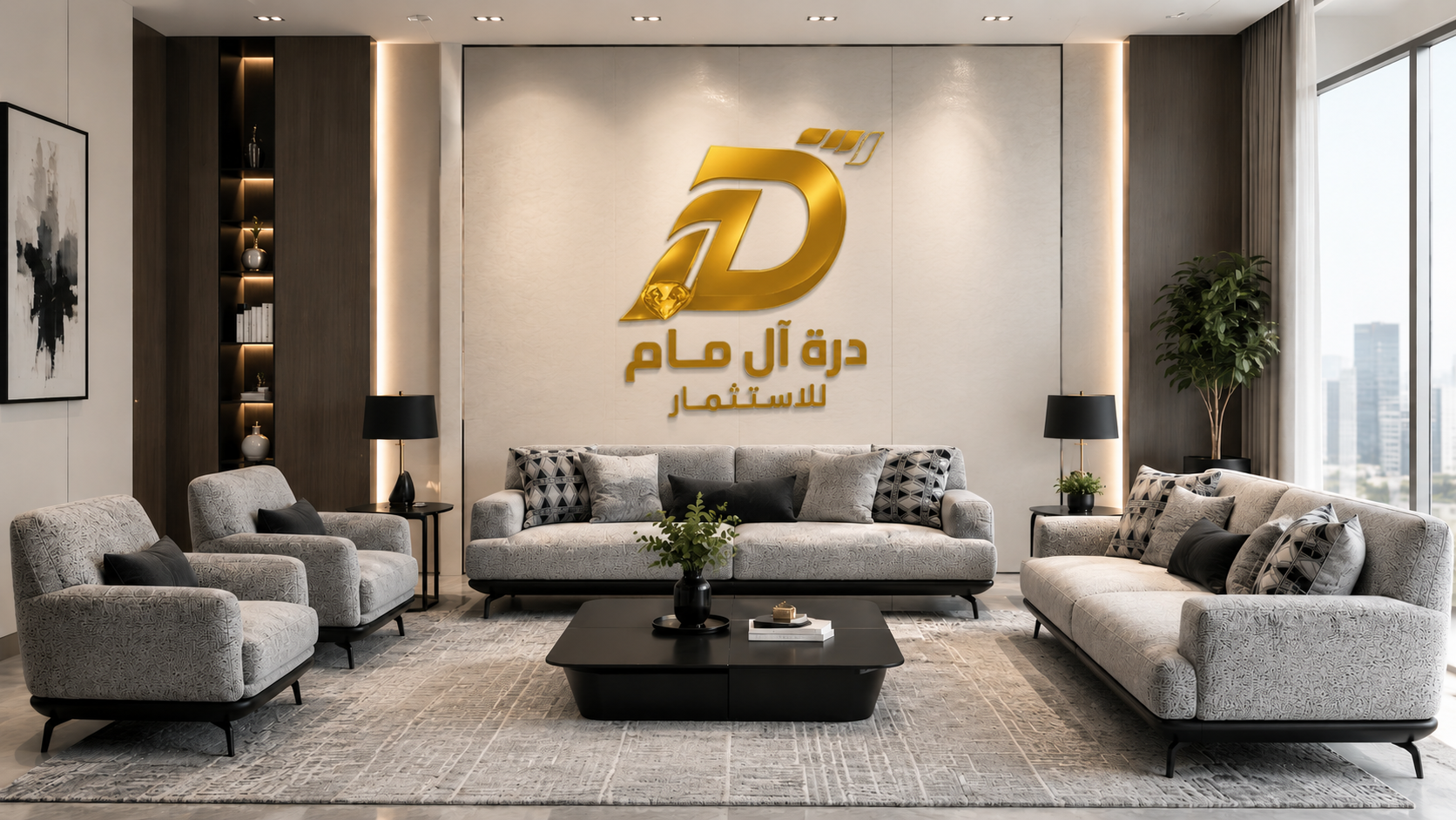 طقم استقبال أتلانتا جراي مودرن 2 كنب و2 كرسي