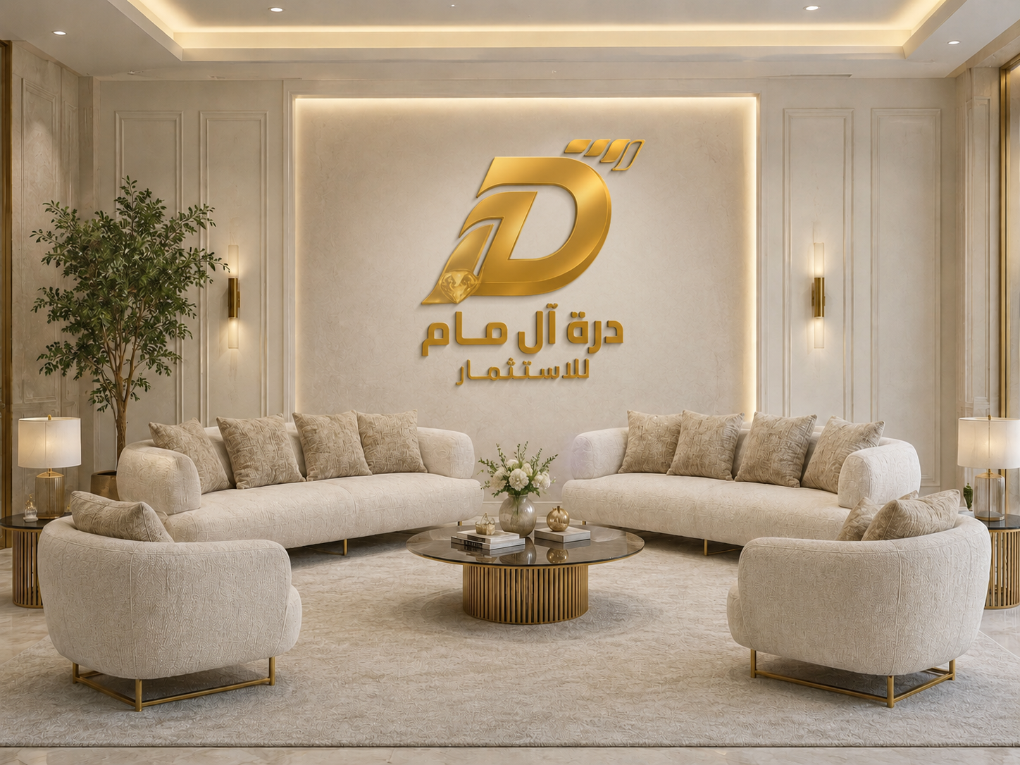 طقم كنب استقبال كلاسيك مودرن شامبين فاخر 2 كنبة و2 كرسي